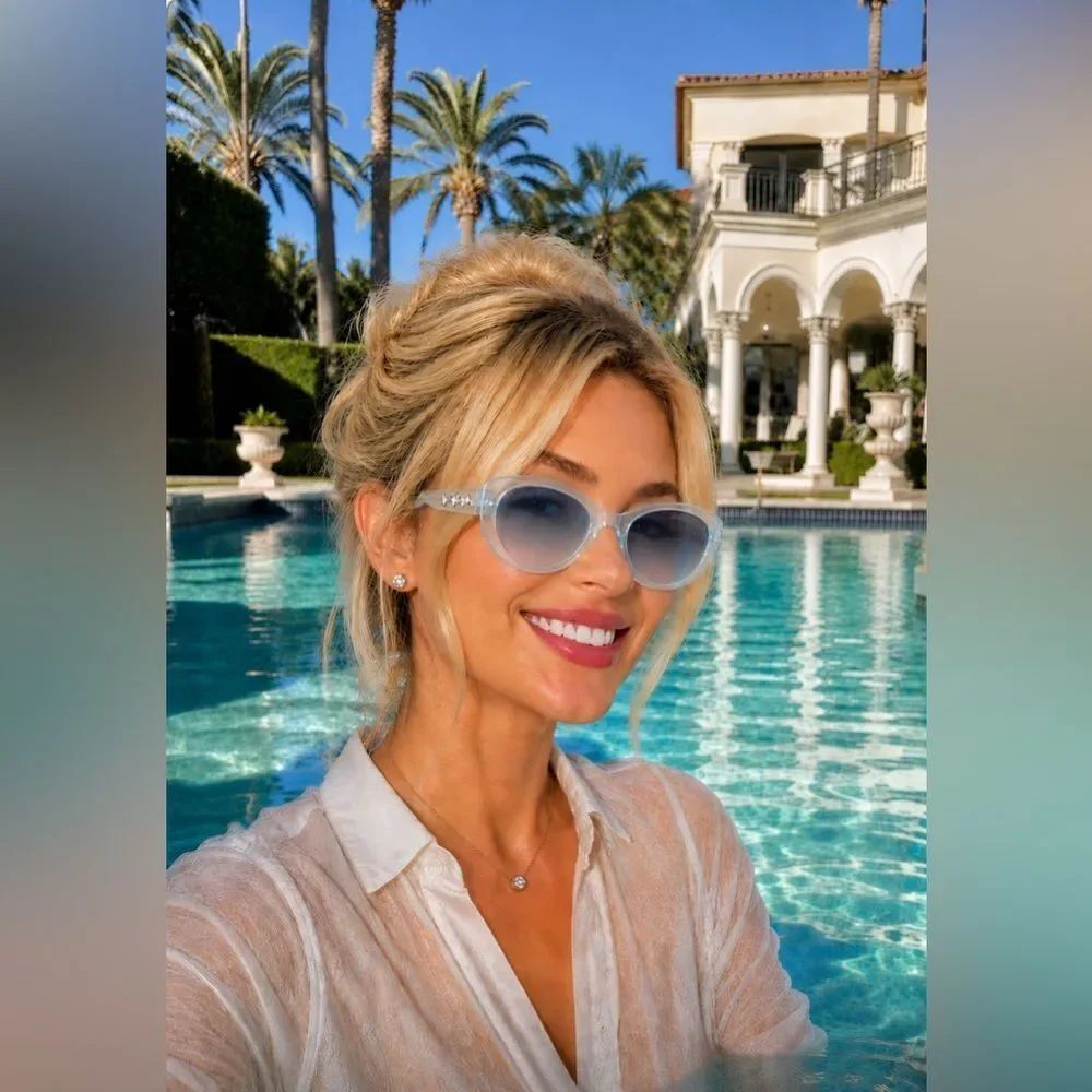 NWT Swarovski *Lt Blue Opal* Sunglasses, Gradient SK6005 W/Case